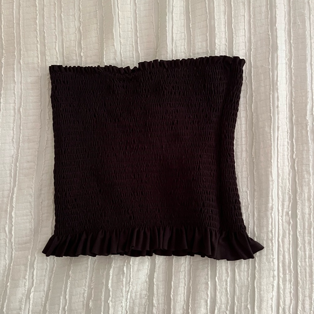 Gaze Black Smocked Tube Top
